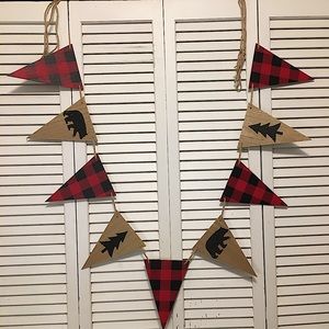 Hobby Lobby Buffalo Check Lumberjack Wood Garland